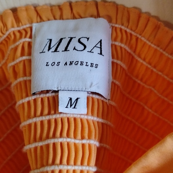 Misa Los Angeles Serafina Square Tie Shoulder Maxi Dress Tangerine Orange Medium - Picture 11 of 11